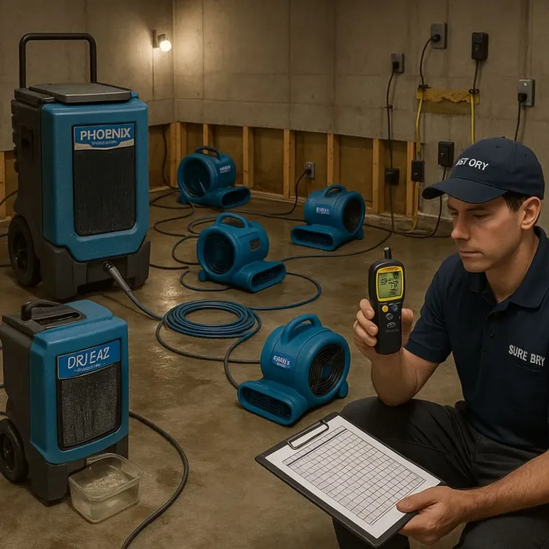 Structural Drying and Dehumidification process in Clinton, CT